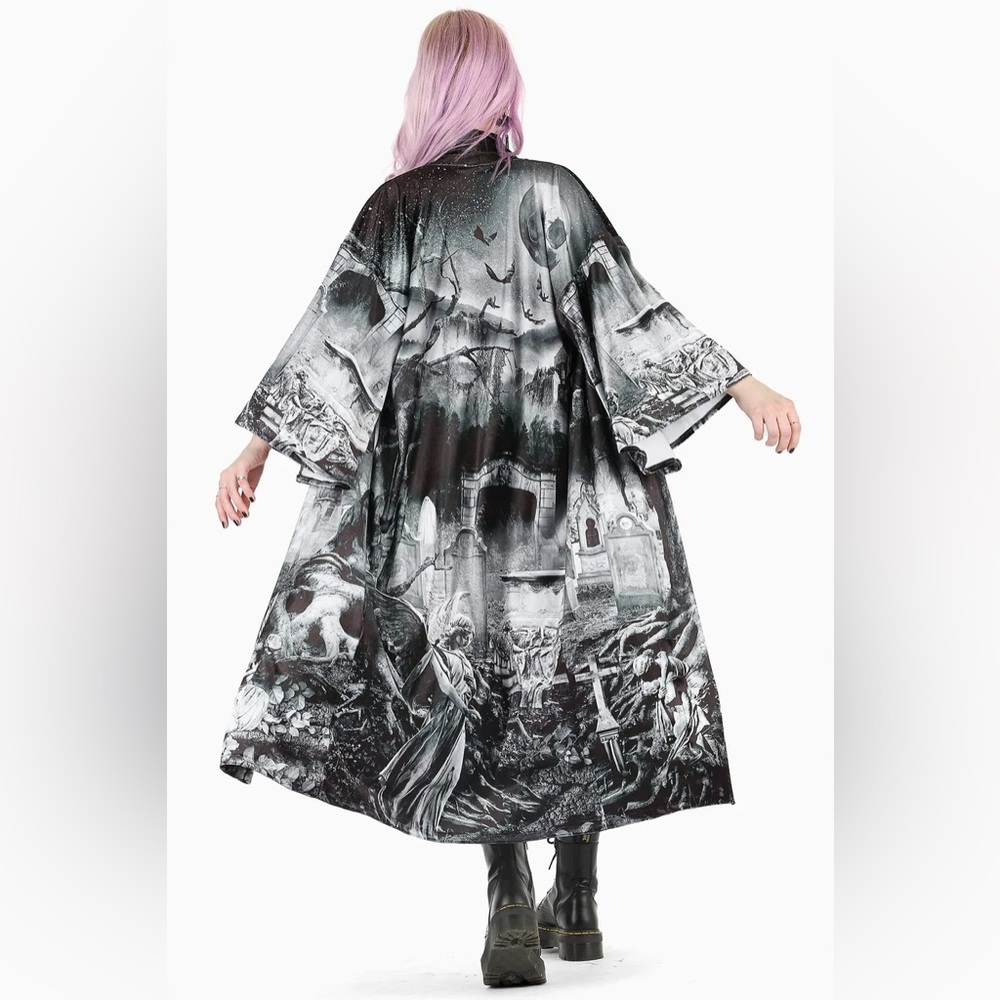 Blackmilk Necropolis Velvet Swan Kimono OSFA
